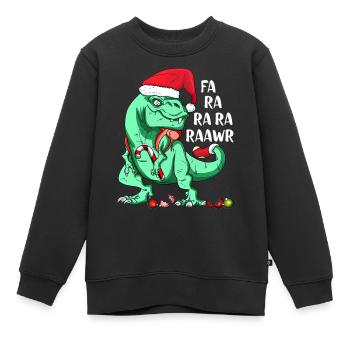 Funny T-Rex in Santa Hat FA RA RAWR Christmas Gift - Kinder Premium Organic Sweatshirt - Schwarz - Vorne - AI Model Kid Female (0cm)