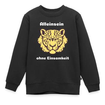 Alleinsein Ohne Einsamkeit: Leopardengeist - Kinder Premium Organic Sweatshirt - Schwarz - Vorne - AI Model Kid Female (0cm)