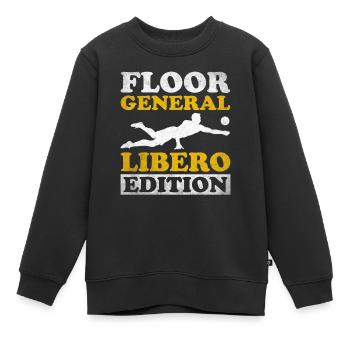 Volley-ball Libero - Sweat Premium enfant bio - noir - Devant - AI Model Kid Female (0cm)