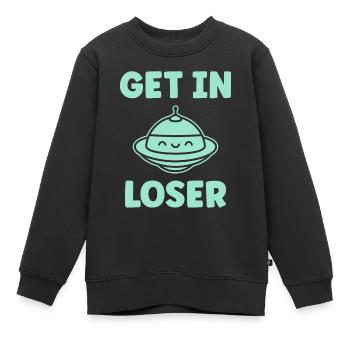 soucoupe volante - Sweat Premium enfant bio - noir - Devant - AI Model Kid Female (0cm)