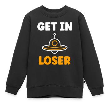 fliegende Untertasse - Kinder Premium Organic Sweatshirt - Schwarz - Vorne - AI Model Kid Female (0cm)