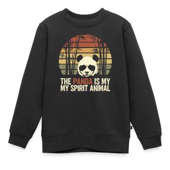 Der Panda Ist Mein Spiritueller Begleiter - Kinder Premium Organic Sweatshirt - Schwarz - Vorne - AI Model Kid Female (0cm)