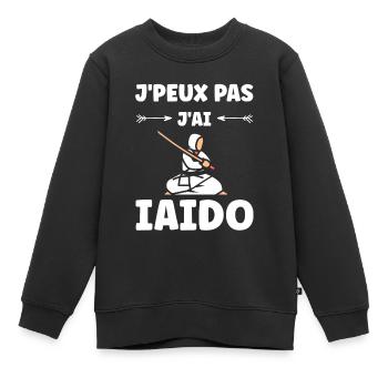iaido - Sweat Premium enfant bio - noir - Devant - AI Model Kid Female (0cm)