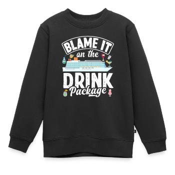 La faute à l’emballage boisson - Sweat Premium enfant bio - noir - Devant - AI Model Kid Female (0cm)