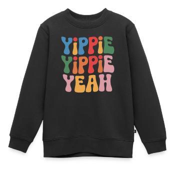 Yippie Yippie Yeah - Kinder Premium Organic Sweatshirt - Schwarz - Vorne - AI Model Kid Female (0cm)