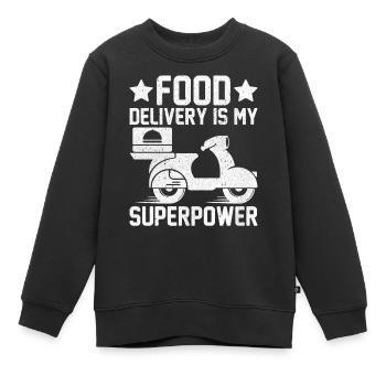 Essenslieferant Fahrer Dash Grubhub Lustige Lieferung - Kinder Premium Organic Sweatshirt - Schwarz - Vorne - AI Model Kid Female (0cm)