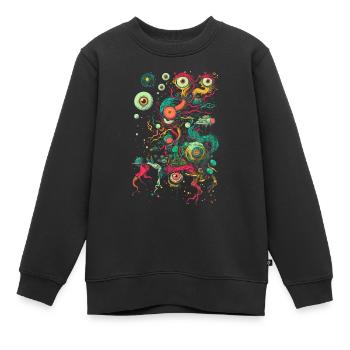 Weirdcore Ästhetische Augen Augäpfel Äste Dreamcor - Kinder Premium Organic Sweatshirt - Schwarz - Vorne - AI Model Kid Female (0cm)
