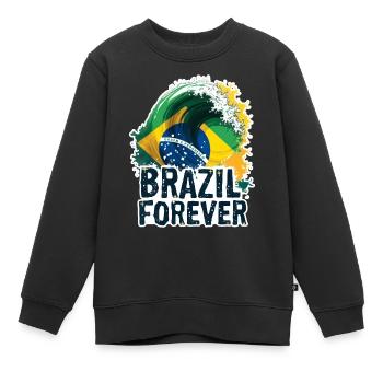 BRASILIEN - Kinder Premium Organic Sweatshirt - Schwarz - Vorne - AI Model Kid Female (0cm)