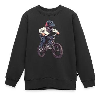 BMX Enfant - Sweat Premium enfant bio - noir - Devant - AI Model Kid Female (0cm)