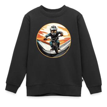 BMX Kid - Kids Premium Organic Sweatshirt - black - Front - AI Model Kid Female (0cm)