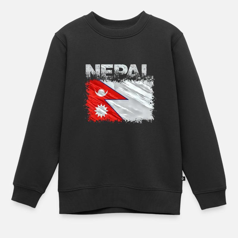 Nepal - Kinder Premium Organic Sweatshirt - Schwarz