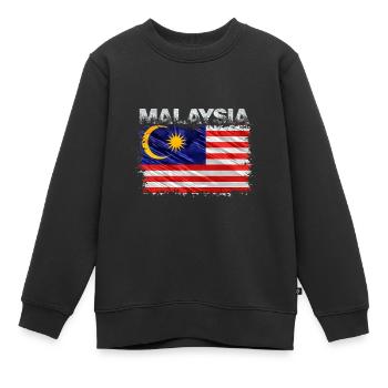 Malaysia - Kinder Premium Organic Sweatshirt - Schwarz - Vorne - AI Model Kid Female (0cm)
