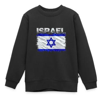 Israël - Sweat Premium enfant bio - noir - Devant - AI Model Kid Female (0cm)