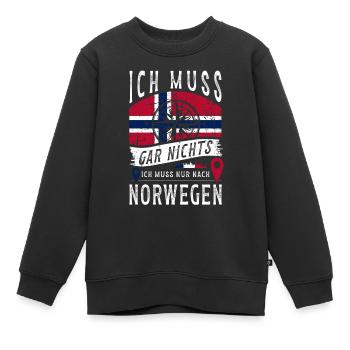 Norwegen Urlaub Skandinavien Reise Auswandern - Kinder Premium Organic Sweatshirt - Schwarz - Vorne - AI Model Kid Female (0cm)