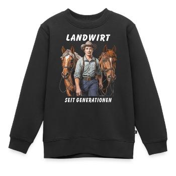 FARMER FOR GENERATIONS - Kids Premium Organic Sweatshirt - black - Front - AI Model Kid Female (0cm)