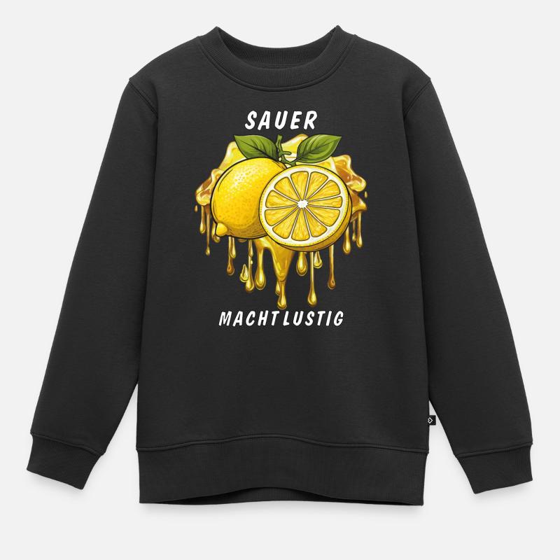 LE LEMON SOUR EST AMUSANT - Sweat Premium enfant bio - noir