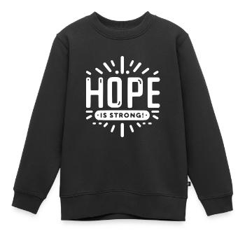 Die Hoffnung ist groß - Kinder Premium Organic Sweatshirt - Schwarz - Vorne - AI Model Kid Female (0cm)