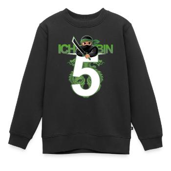 5. Geburtstag Ninja Kostüm 5 Jahre alt Junge - Kinder Premium Organic Sweatshirt - Schwarz - Vorne - AI Model Kid Female (0cm)