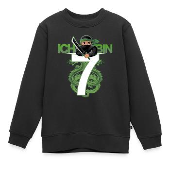 7. Geburtstag Ninja Kostüm 7 Jahre alt Junge - Kinder Premium Organic Sweatshirt - Schwarz - Vorne - AI Model Kid Female (0cm)