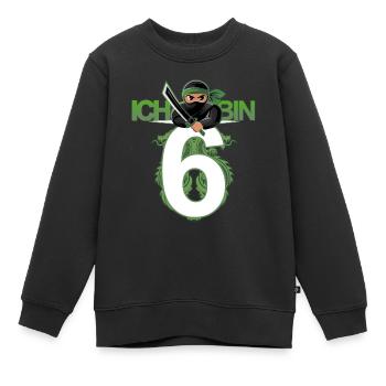 6. Geburtstag Ninja Kostüm 6 Jahre alt Junge - Kinder Premium Organic Sweatshirt - Schwarz - Vorne - AI Model Kid Female (0cm)