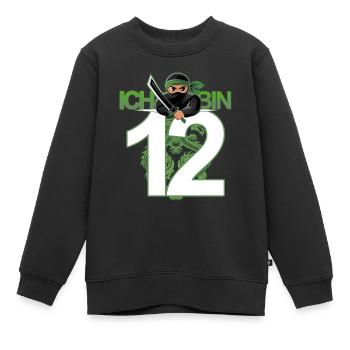 12. Geburtstag Ninja Kostüm 12 Jahre alt Junge - Kinder Premium Organic Sweatshirt - Schwarz - Vorne - AI Model Kid Female (0cm)