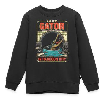 Un alligator de moins à Raccoon City - Sweat Premium enfant bio - noir - Devant - AI Model Kid Female (0cm)