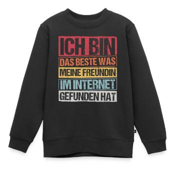 Internet Date Dating Fun Freundin Beziehung Paar K - Kinder Premium Organic Sweatshirt - Schwarz - Vorne - AI Model Kid Female (0cm)