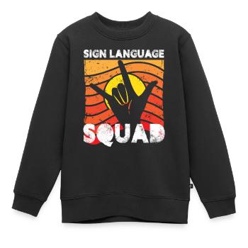 sign language squad Design for a sign language - Kinder Premium Organic Sweatshirt - Schwarz - Vorne - AI Model Kid Female (0cm)