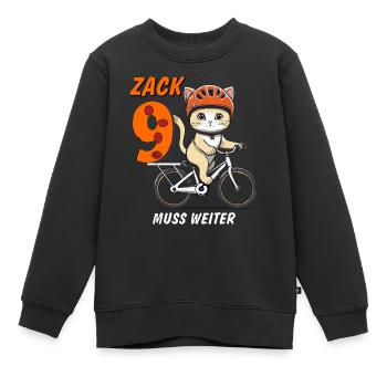 LA MOTO DE CHAT DOIT CONTINUER ZACK NINE - Sweat Premium enfant bio - noir - Devant - AI Model Kid Female (0cm)