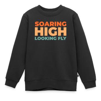 Paramotor Gleitschirmfliegen - Kinder Premium Organic Sweatshirt - Schwarz - Vorne - AI Model Kid Female (0cm)