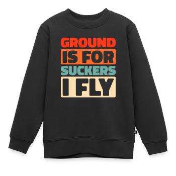Paramotor Gleitschirmfliegen - Kinder Premium Organic Sweatshirt - Schwarz - Vorne - AI Model Kid Female (0cm)