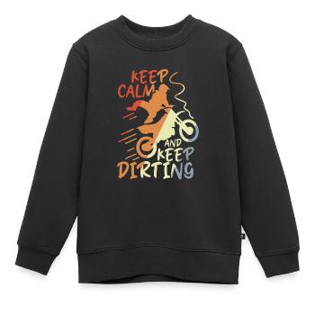 Keep Calm and Keep Dirting - Kinder Premium Organic Sweatshirt - Schwarz - Vorne - AI Model Kid Female (0cm)