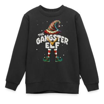 Je suis le gangster elfe Noël - Sweat Premium enfant bio - noir - Devant - AI Model Kid Female (0cm)