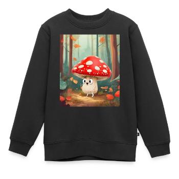 Niedlicher Fliegenpilz - Kinder Premium Organic Sweatshirt - Schwarz - Vorne - AI Model Kid Female (0cm)