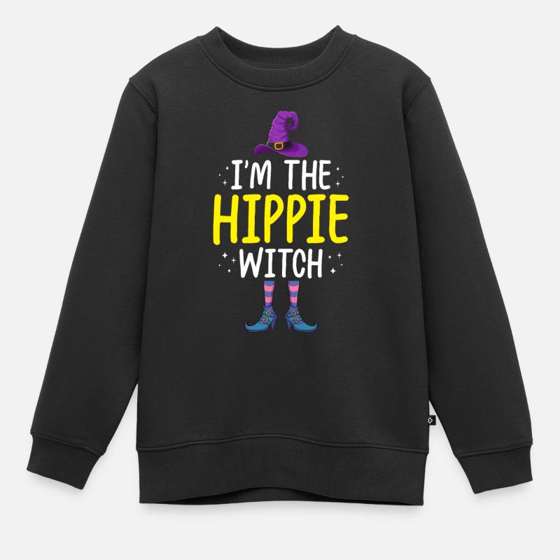 I'm the Hippie Witch - Kinder Premium Organic Sweatshirt - Schwarz