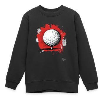 Balle de golf Golf - Sweat Premium enfant bio - noir - Devant - AI Model Kid Female (0cm)
