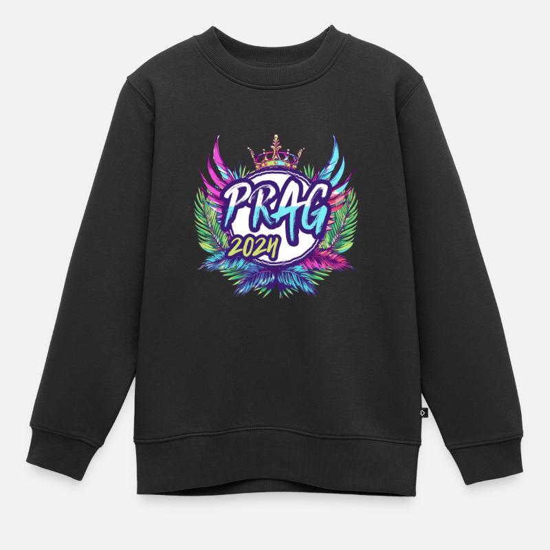 Prag 2024 Bunt - Kinder Premium Organic Sweatshirt - Schwarz
