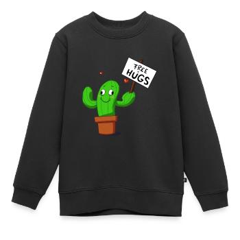 Cactus - Kids Premium Organic Sweatshirt - black - Front - AI Model Kid Female (0cm)