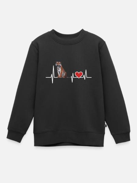 Tiger - Kinder Premium Organic Sweatshirt - Schwarz