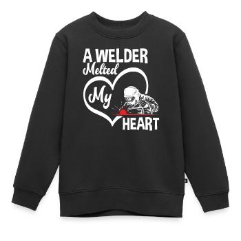 Un soudeur m’a fait fondre le cœur - Sweat Premium enfant bio - noir - Devant - AI Model Kid Female (0cm)