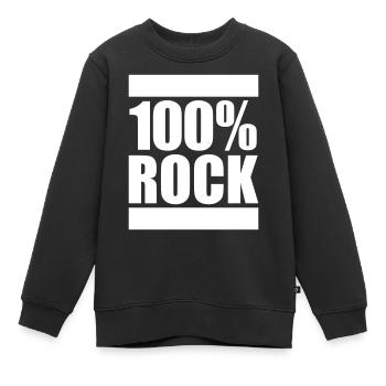 100% Percent Rock Heavy Metal Musique Texte Logo Fun - Sweat Premium enfant bio - noir - Devant - AI Model Kid Female (0cm)