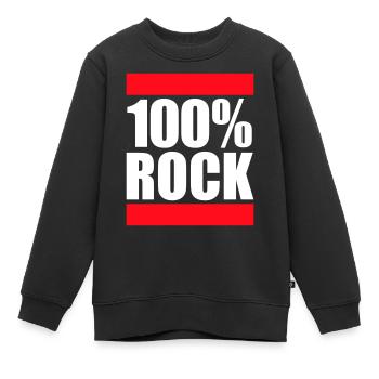100 % Prozent Rock Heavy Metal Musik Text Logo Fun - Kinder Premium Organic Sweatshirt - Schwarz - Vorne - AI Model Kid Female (0cm)