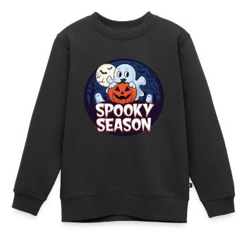 Cute Halloween Ghost Spooky Season Ghost - Kinder Premium Organic Sweatshirt - Schwarz - Vorne - AI Model Kid Female (0cm)