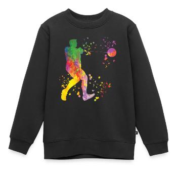 Lanceur de marteau Colorsplash Lancer de marteau - Sweat Premium enfant bio - noir - Devant - AI Model Kid Female (0cm)