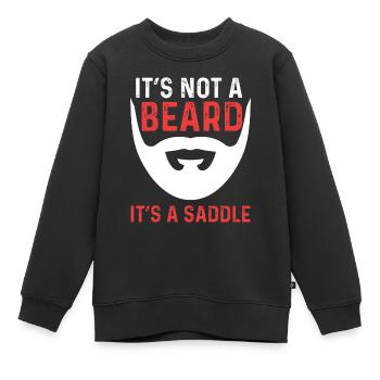 Es ist kein Bart, es ist ein Sattel - Kinder Premium Organic Sweatshirt - Schwarz - Vorne - AI Model Kid Female (0cm)