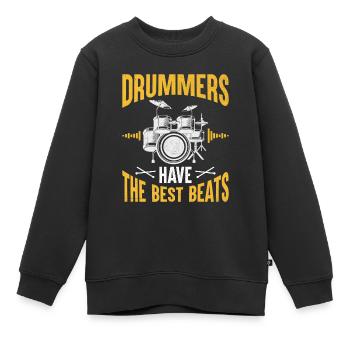 Schlagzeuger haben die besten Beats Schlagzeuger Schlagzeug Schlagzeug - Kinder Premium Organic Sweatshirt - Schwarz - Vorne - AI Model Kid Female (0cm)