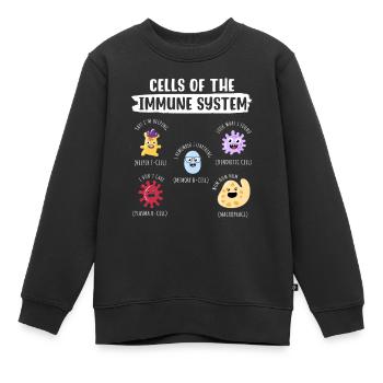 Zellen des Immunsystems - Kinder Premium Organic Sweatshirt - Schwarz - Vorne - AI Model Kid Female (0cm)