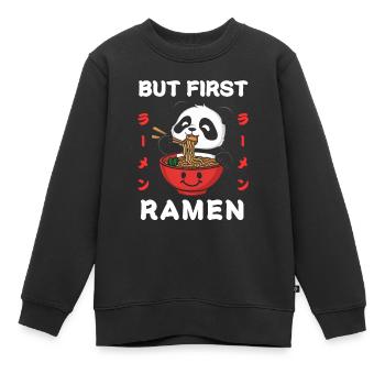 Nouilles Ramen Chibi Asie Soupe de nouilles Panda Anime - Sweat Premium enfant bio - noir - Devant - AI Model Kid Female (0cm)