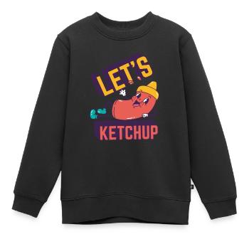 Funny food pun - Kids Premium Organic Sweatshirt - black - Front - AI Model Kid Female (0cm)