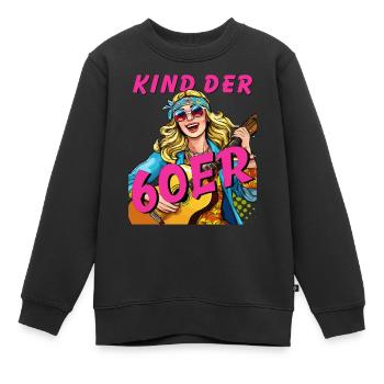 FEMME ENFANT DES ANNÉES 60 - Sweat Premium enfant bio - noir - Devant - AI Model Kid Female (0cm)